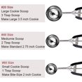 Premium Stainless Steel Cookie Scoop Set 3 Pack, Sizes 60/40/20