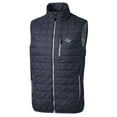 thumbnail image 2 of Men's Cutter & Buck Heathered Navy George Washington University Big & Tall Rainier PrimaLoft Eco Full-Zip Puffer Vest, 2 of 3