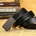 thumbnail image 1 of Men's Belt, Black Buckle Leather Belt for Men, Adjustable Automatic Buckle Belt 3.5cm*120cm (Box Included), Business Leather Belt, Holiday Gifts Men G, 1 of 4