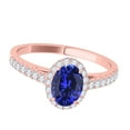 thumbnail image 3 of Mauli Jewels Rings for Women 0.70 Carat Diamond And Oval Shaped Tanzanite Ring 4-prong 10K Rose Gold, 3 of 7