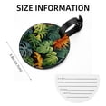 thumbnail image 5 of Tropical Plants Set of 2pcs PU Leather Round Suitcase Tags with Privacy Cover and Name ID Tag - Ideal for Travel Luggage, Handbags, Backpacks, School Bags, 5 of 6