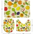 thumbnail image 2 of SKYSONIC Non-Slip 3 Piece Bathroom Rug Set Different Summer Fruits Soft Contour Rug + Toilet Lid Cover + Bath Mat Bathroom Decor, 2 of 3