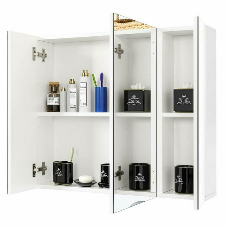 GOFLAME Bathroom Medicine Cabinet with Mirror, Wall Mounted Hanging Storage  Organizer with Adjustable Shelf, Mirrored Storage Cabinet for Indoor