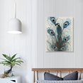 thumbnail image 4 of Acheng  Large Peacock Feathers Canvas Wall Art Prints Blue and Grey Abstract Animal Artwork Wall Decor for Living Room Bedroom Home Decor Ready to Hang   12x16 in, 4 of 5