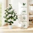 thumbnail image 4 of Lyacmy 3FT 2 Pack White Camellia Artificial Tree in Pot, Artificial Plants Indoor Outdoor for Home Decor, 4 of 8