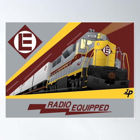 Erie Lackawanna Poster Wall Art, Modern Wall Decor For Living Room Bedroom, 8x12 UNFRAMED