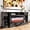 Black, variant on FIAKOA 70” Fireplace TV Stand for 80" TVs,Fireplace Entertainment Center with LED Lights,TV Console with 34" Electric Fireplace for Living Room,Black Brown