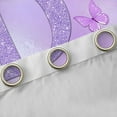thumbnail image 4 of Manfei Purple Bow Butterfly Black Out Curtains for Children Kids Teens,Letter Monogrammed Initial D Curtains Pack of 2 (42x63 Each),Bling Glitter Bedroom Curtains,Graffiti Splash Home Decor, 4 of 6