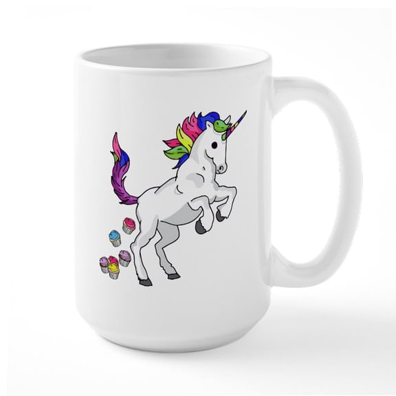 CafePress - Unicorn Cupcakes - 15 oz Ceramic Large White Novelty Mug