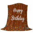 thumbnail image 6 of Happy Birthday Blanket Soft Cozy Warm Throw Blanket for Couch, Plush Fuzzy Flannel Fleece Blankets for Sofa, Brown Modern Abstract Art Bed Blankets Lightweight Gifts for Women, 40"x50", 6 of 9