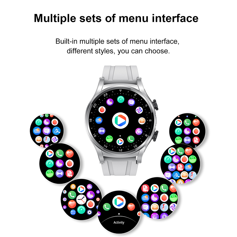 Rainbuvvy GT66 smart watch, watch and earphone 2-in-1, 1.39-inch HD screen, NFC, supports answering/making calls, Android 4.4/iOS9 sports watch