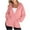 001 Pink, variant on Htigea Womens Oversized Half Zip Hoodies Textured Long Sleeve Casual Hooded Sweatshirts Loose Fall Pullover Tops with Pockets Army Green S