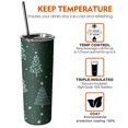 thumbnail image 6 of 20oz Dark Green Christmas Tree Pattern Skinny Tumblers Stainless Steel Tumbler with Lid and Straw,Vacuum Insulated Double Wall Travel Tumbler Cups with Cleaning Brush for Coffee,Tea, 6 of 6