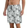 thumbnail image 2 of KLL African Animals Men's Casual Summer Beach Shorts Hawaiian Shorts with Pockets-Medium, 2 of 5