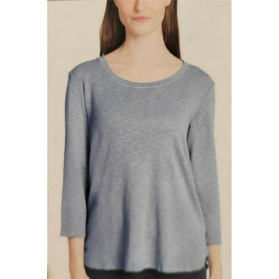 Gloria Vanderbilt Women's 3/4 Sleeve Slub Tee, BLUE VINTAGE WASH, S New with box/tags