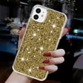 thumbnail image 5 of for iPhone 11 Glitter Case, Cute Bling Sparkle Shiny Slim Soft Silicone Reflective Clear TPU Bumper Women Girls Shockproof Protective Phone Case for iPhone 11, Gold, 5 of 6