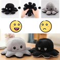 thumbnail image 5 of Pulpo de peluche reversible negro y gris de 20 cm. ¡Muestra tu estado de ánimo sin decir una palabra!, gris, 5 of 5