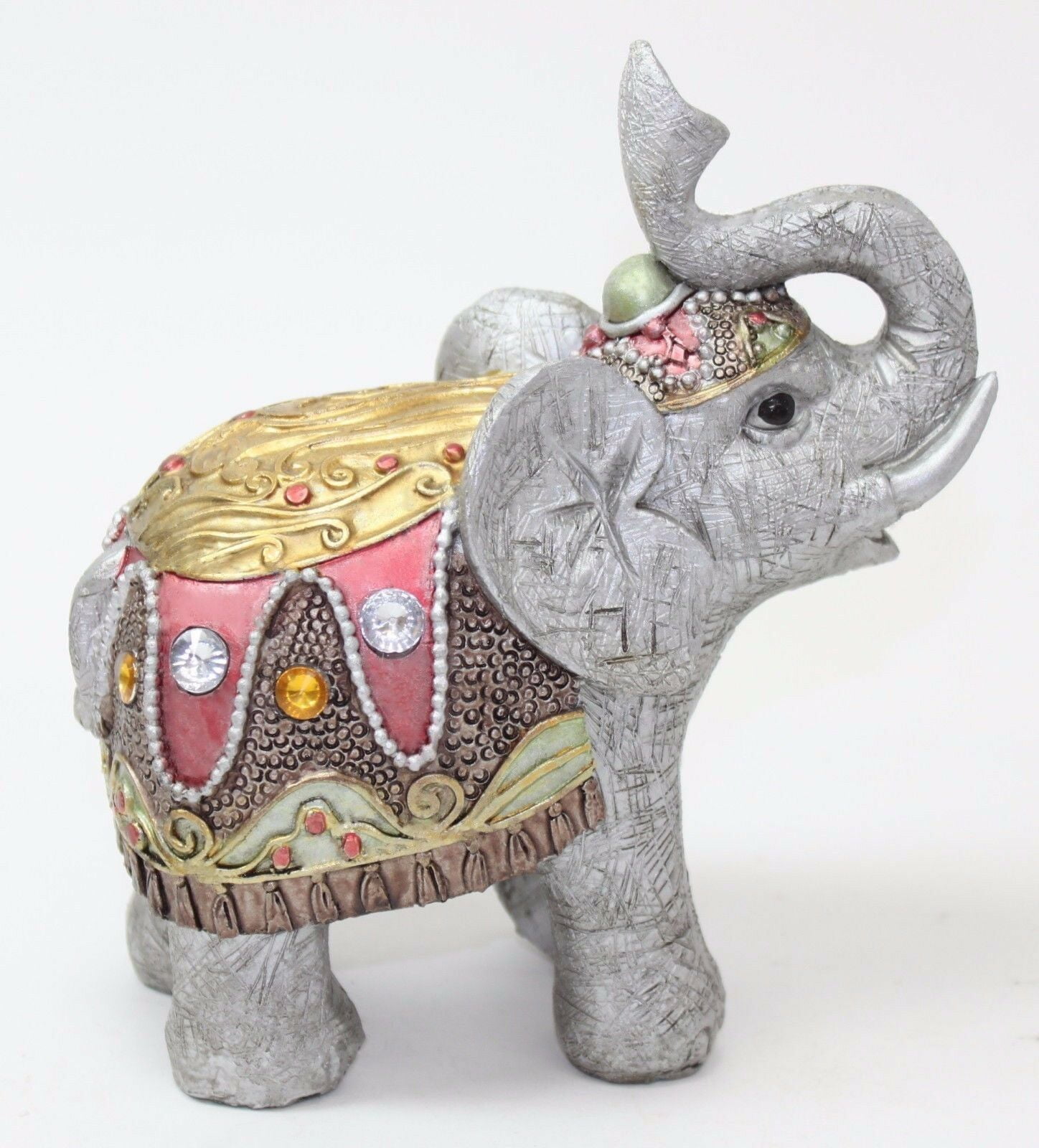 Feng Shui 4" Gray Elephant Figurine Wealth Lucky Figurine Gift & Home Decor