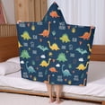 thumbnail image 5 of Dinosaur Pattern with Text Elements Hooded Bath Towel，50"x30" for Ages 3 To 12 Kids, Quick Dry Lightweight Soft Microfiber Hood Beach Towel Cover Up for Kids, 5 of 7