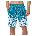 thumbnail image 2 of Mens Shorts Mid Waist Wide Leg Boxer Shorts Drawstring Elastic Gradient Color Plaid Summer Beach Swim Trunks Shorts Men, 2 of 7
