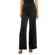 Anne Klein ANNE BLACK Women's Montreal Wide Leg High Rise Satin Pants,US 0