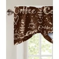 thumbnail image 2 of Tie Up Valance Curtain for Kitchen, Coffee Beans Cup Drink on Brown Rod Pocket Short Curtains Adjustable Tie-Up Shade Valances, Vintage Cafe Style Window Treatment for Bathroom Living Room Bedroom, 2 of 7