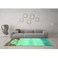 thumbnail image 3 of Ahgly Company Indoor Square Abstract Turquoise Blue Modern Area Rugs, 6' Square, 3 of 4