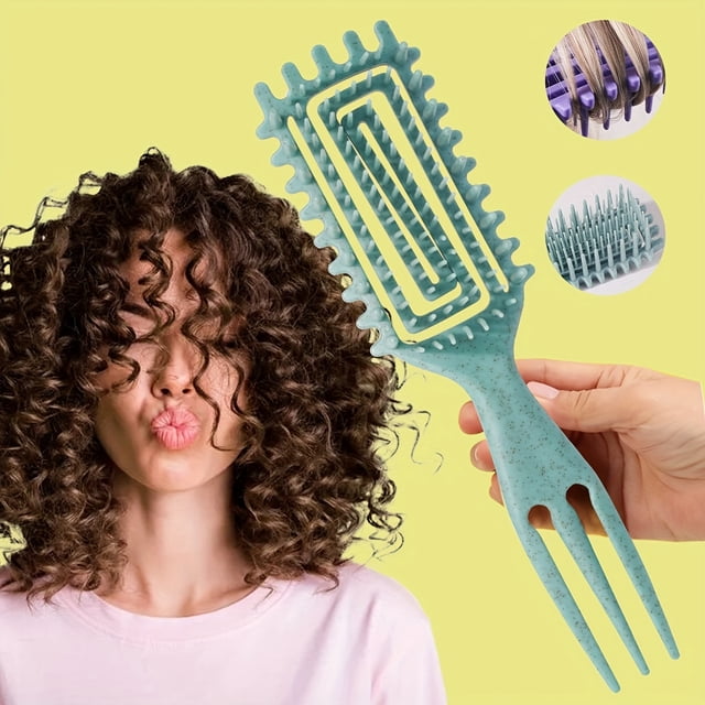 Cepillo Definidor de Rizos, Cepillo Peine Rulo para Rizado, Cepillo de Peinado para Cabello Rizado, Cepillo Definidor de Rizos para Mujer, Cepillo Rizador para Definir Bordes y Levantar el Cabello ...