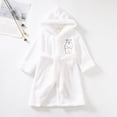 thumbnail image 7 of Toddler Boys Girls Flannel Bathrobes Kids Soft Hooded Sleepwear Cartoon Print Night-robe 2T 3T 4T 5T 6T 7T 8Y to 12T Kids Flannel Hooded Bathrobe Toddler Plush Robes With Belt,White,Size 7-8T, 7 of 7