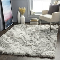 Livabliss Area Rugs for Living Room, 7x9 Alta Shag Modern Gray Rug, Bedroom Dining Room Home Decor Stain Resistant Carpet (6'7" x 9')