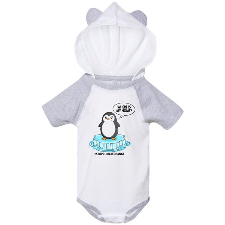 

Inktastic Stop Climate Change Where is My Home with Baby Penguin Gift Baby Boy or Baby Girl Bodysuit