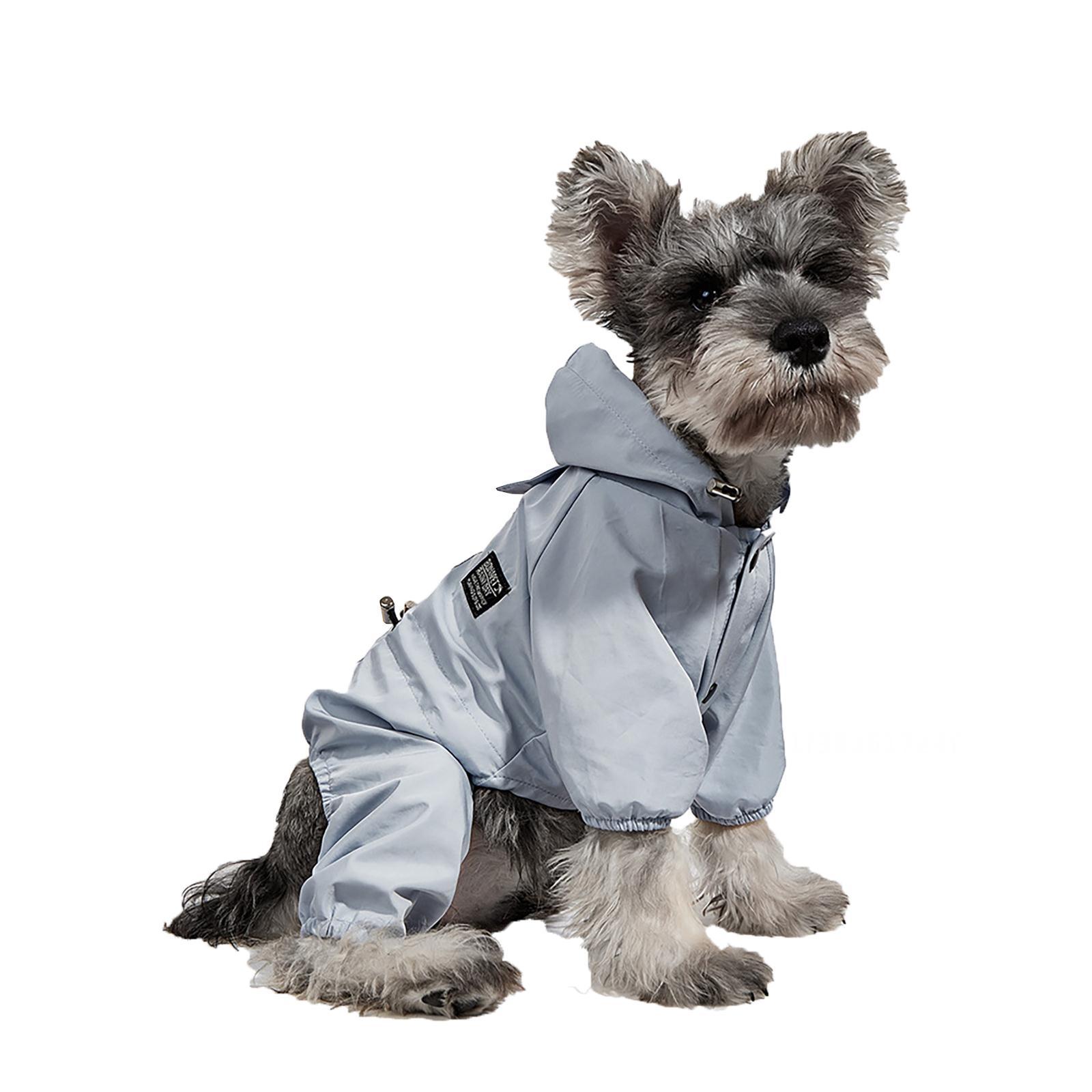 Gespout Waterproof Dog Hooded Raincoat with Button Puppy Cat Rain