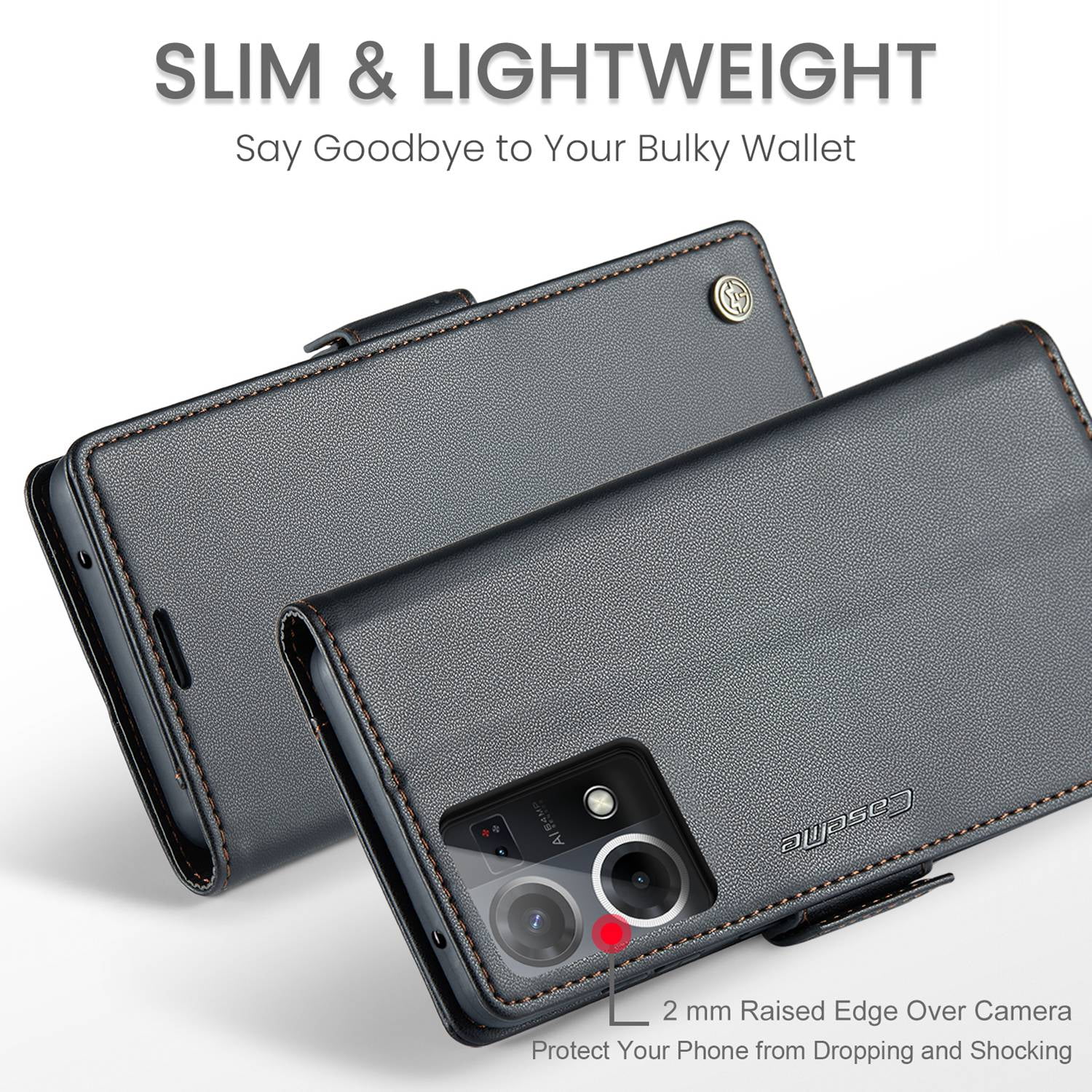 ETFAST Leather Phone Case Wallet With Card Holder Zipper For OPPO Reno 8 4G High Quality Leather Phone Case