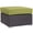 Peridot, variant on Bowery Hill Square Fabric and Rattan Patio Ottoman in Espresso/Peridot