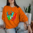 thumbnail image 2 of Sudadera gruesa de cuello redondo con estampado de cabeza de calavera divertida de Halloween a la moda para mujer Top de manga larga Fridja  fjkfkj5997, 2 of 6