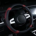 thumbnail image 1 of Steering Wheel Cover for Car,Universal 15 inch,Anti-Slip,Sporty and Soft(Black&Wine Red), 1 of 7