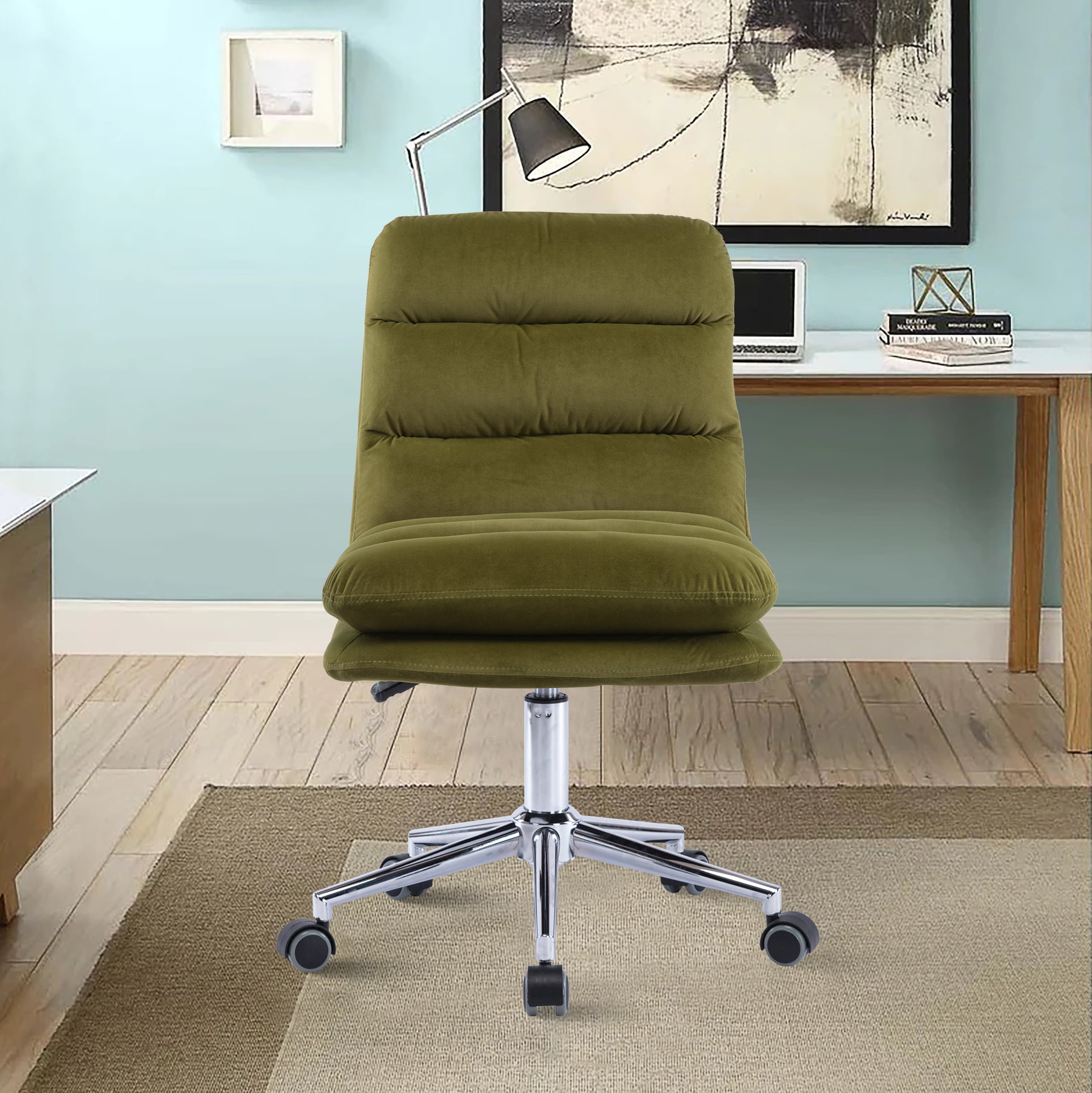 Carefree Armless Office Chair Ergonomic Small Desk Chair
