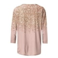 thumbnail image 4 of Enjoytime Oversized Blouses for Women Casual 3/4 Length Sleeve Womens Tops Sequin Printed Crewneck Pullover Loose Fit Shirts, 4 of 5
