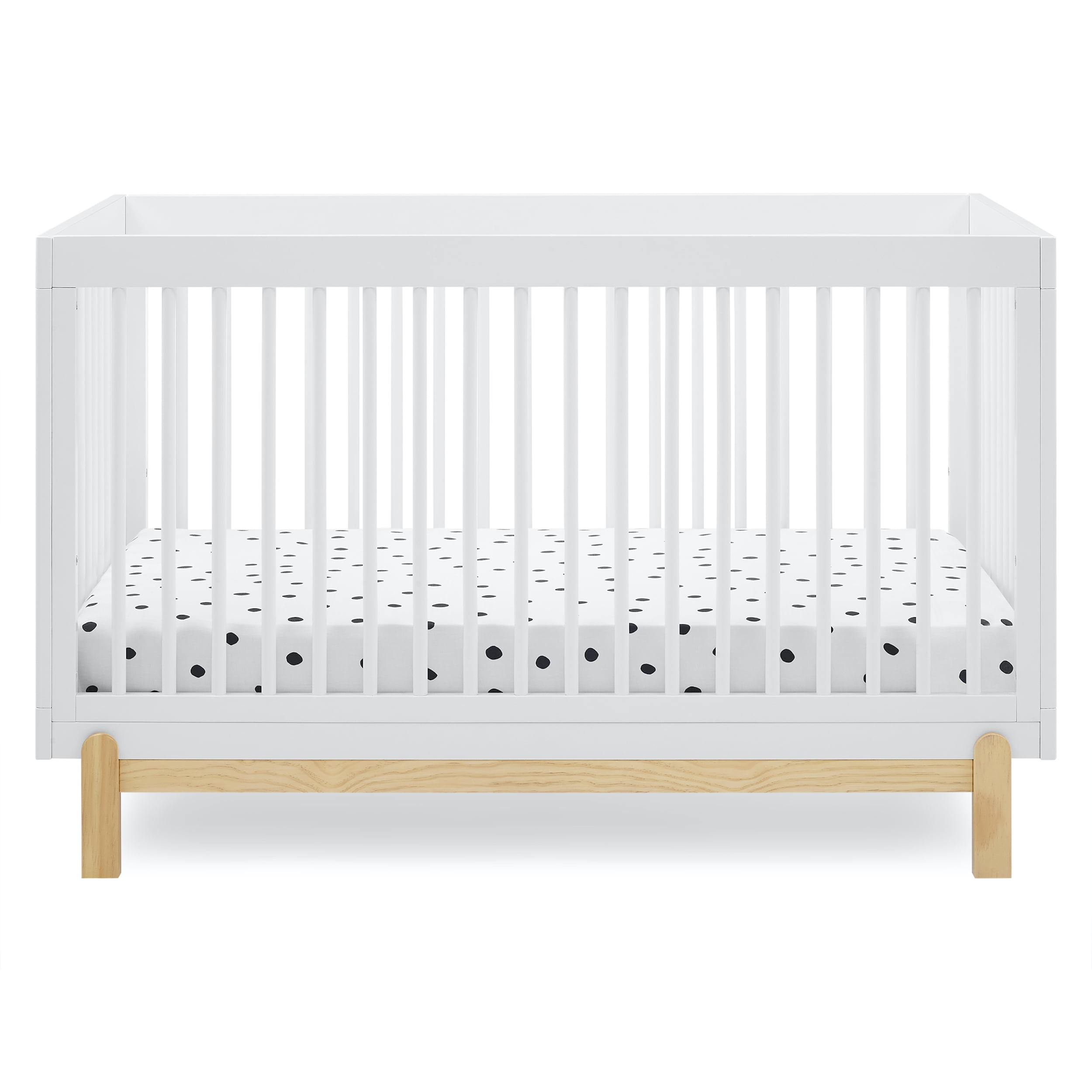 Delta Children Poppy 4-in-1 Convertible Crib - Greenguard Gold Certified, Bianca White/Natural