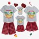 thumbnail image 1 of Pijamas familiares a juego de Navidad en julio, conjuntos de Pijamas cortos grises de ciervo, 1 of 3