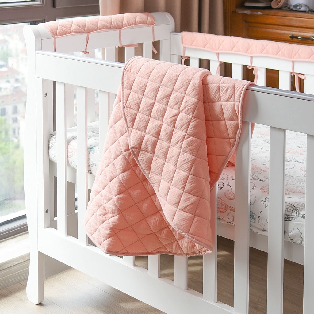 ZUARFY Baby Cotton Play Mat Solid Color Round Soft Breathable Crawling Pad for Children