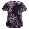thumbnail image 2 of Women's Printed Mesh V-Neck Short Sleeve Ruffle Top, 2 of 4
