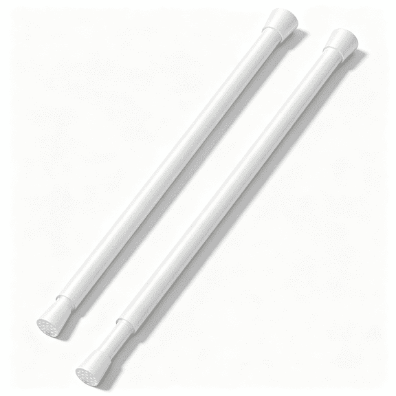 XIBUFE 2 Pack Tension Curtain Rod 8 to 12",Diy Mini Spring Curtain Rods No Drill for Slim Window Cupboard Closet Sidelights,Sidelight Curtain Rods White