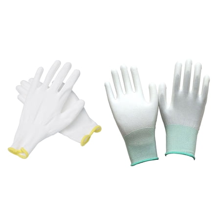 Etereauty Comfort  Protection  Water Resistance Gardening Gloves Medium Fit with Latex Covering and Great Grip on Home & Garden Equipment 6 Pairs / Pack (White)