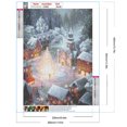 thumbnail image 2 of Pintura de diamante 5D DIY, taladro redondo completo, kit de ciudad navideña, decoración, 30x40cm, 2 of 9