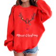 thumbnail image 1 of PMVFHDE Chandail à Capuchon et Chandails en Molleton pour Filles Imprimés Graphiques Col Rond Manches Longues Mignon Chandail Épaule Tombante pour Filles Rouge, 5-6 Ans, 1 of 6