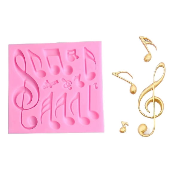 1 pc Music Note Design DIY Food Grade Silicone Molds Chocolate Candy Random Single Color or Random Mixed Color 108x112x10mm