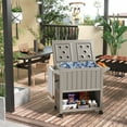 thumbnail image 3 of Devoko Outdoor Patio 85qt Rolling Cooler Cart Wheeled Resin Beverage Ice Chest for Outdoor Party, Gray, 3 of 7