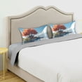 thumbnail image 5 of Dailycode Satin Pillow Case Standard Silk Pillow Cover for Hair and Skin Envelope Closure Tree House on Island 20"x26", 5 of 9