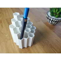 Clever Contraption Honeycomb Modern Pencil Holder – Medium Hexagon-Shaped Multi-Compartment Desk Organizer